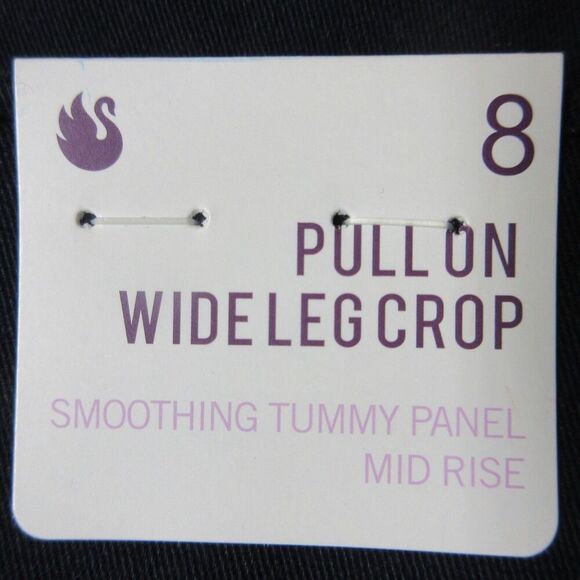 GLORIA VANDERBILT Wide Leg Tummy Control Crop Pants Sz 8 Navy Blue Pull On NWT - Picture 5 of 15